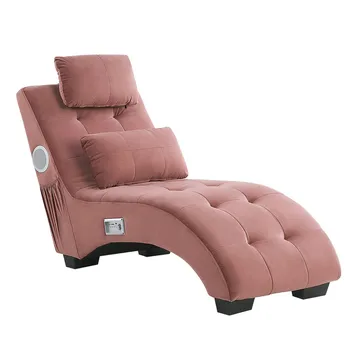 Schäslong Simorre - Rosa, svart, silver - Möbler - Stolar & fåtöljer - Fåtölj - Schäslongfåtölj & divanfåtölj
