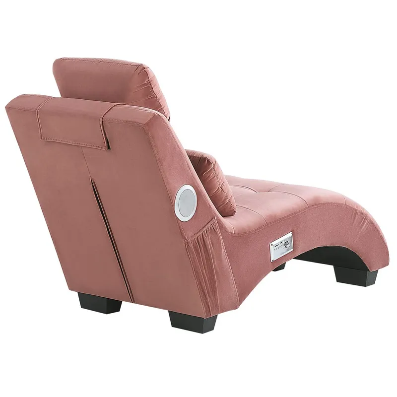 Schäslong Simorre - Rosa, svart, silver - Möbler - Stolar & fåtöljer - Fåtölj - Schäslongfåtölj & divanfåtölj