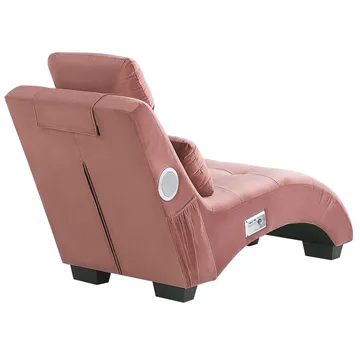 Schäslong Simorre - Rosa, svart, silver - Möbler - Stolar & fåtöljer - Fåtölj - Schäslongfåtölj & divanfåtölj