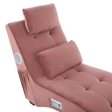 Schäslong Simorre - Rosa, svart, silver - Möbler - Stolar & fåtöljer - Fåtölj - Schäslongfåtölj & divanfåtölj