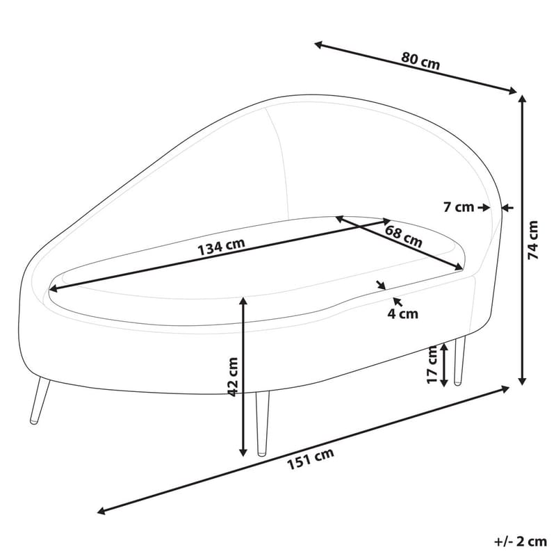 Schäslong Valreas - Beige, svart/Högervänd - Möbler - Stolar & fåtöljer - Fåtölj - Schäslongfåtölj & divanfåtölj