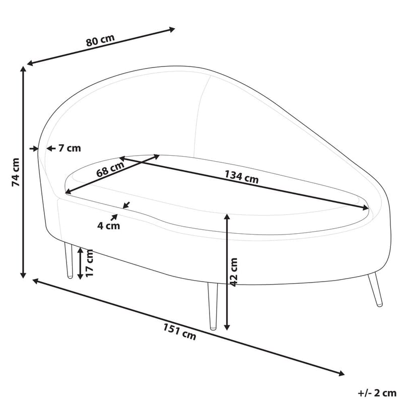 Schäslong Valreas - Beige, svart/Vänstervänd - Möbler - Stolar & fåtöljer - Fåtölj - Schäslongfåtölj & divanfåtölj