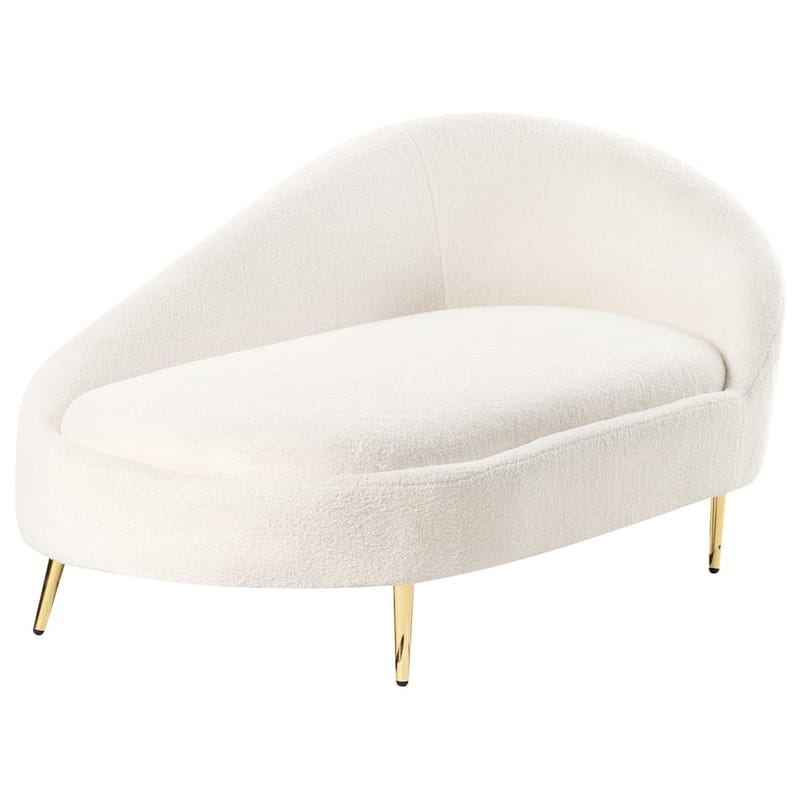 Schäslong Valreas - Vitt, guld/Högervänd - Möbler - Stolar & fåtöljer - Fåtölj - Schäslongfåtölj & divanfåtölj