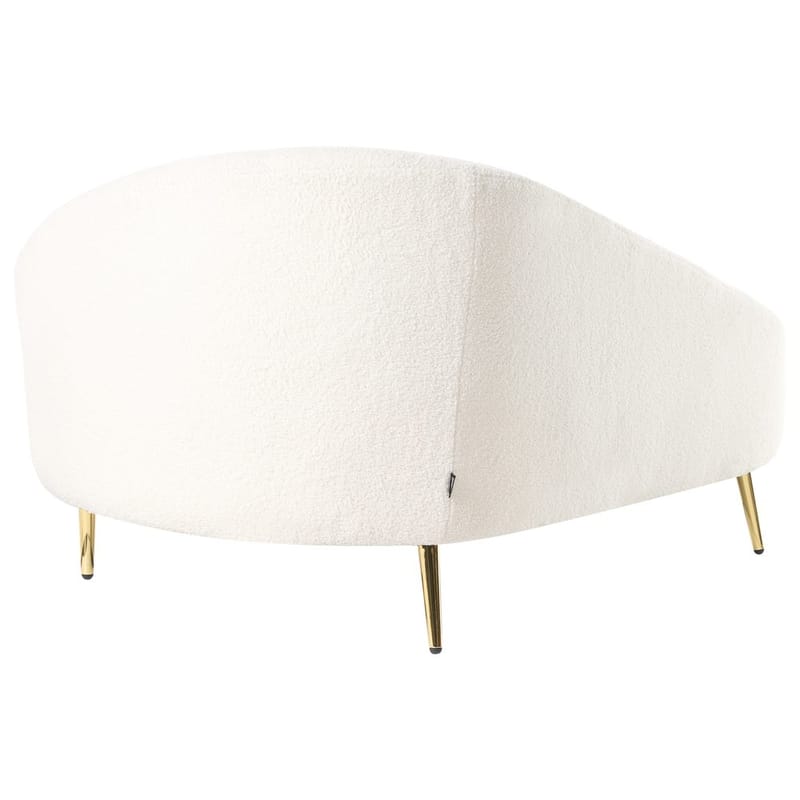 Schäslong Valreas - Vitt, guld/Högervänd - Möbler - Stolar & fåtöljer - Fåtölj - Schäslongfåtölj & divanfåtölj