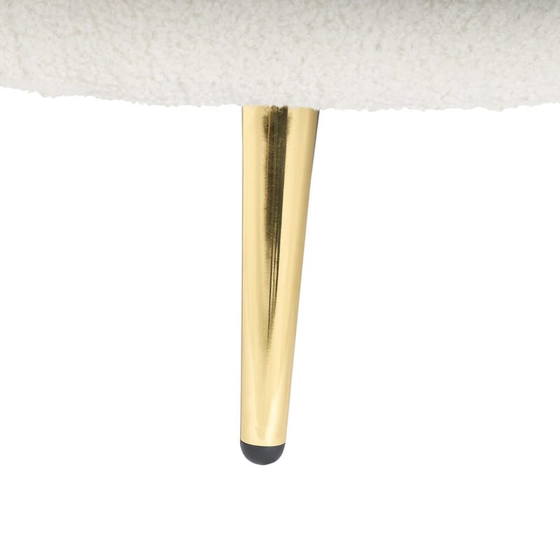 Schäslong Valreas - Vitt, guld/Högervänd - Möbler - Stolar & fåtöljer - Fåtölj - Schäslongfåtölj & divanfåtölj