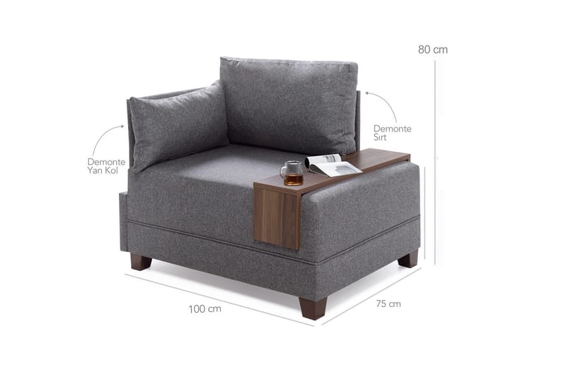 Algeria Schäslongfåtölj - Antracit - Möbler - Stolar & fåtöljer - Fåtölj - Schäslongfåtölj & divanfåtölj