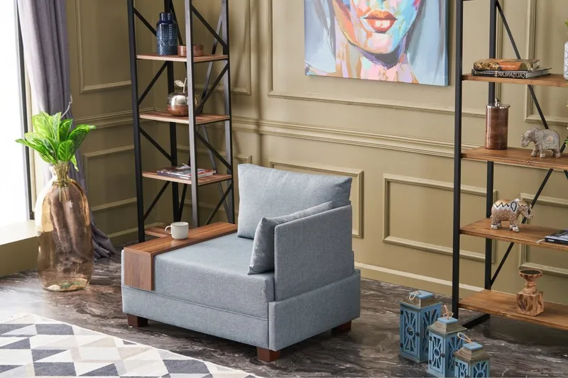 Algeria Schäslongfåtölj - Blå - Möbler - Stolar & fåtöljer - Fåtölj - Schäslongfåtölj & divanfåtölj