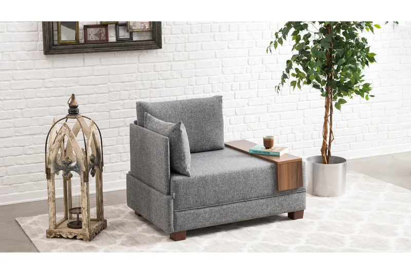 Algeria Schäslongfåtölj - Grå - Möbler - Stolar & fåtöljer - Fåtölj - Schäslongfåtölj & divanfåtölj