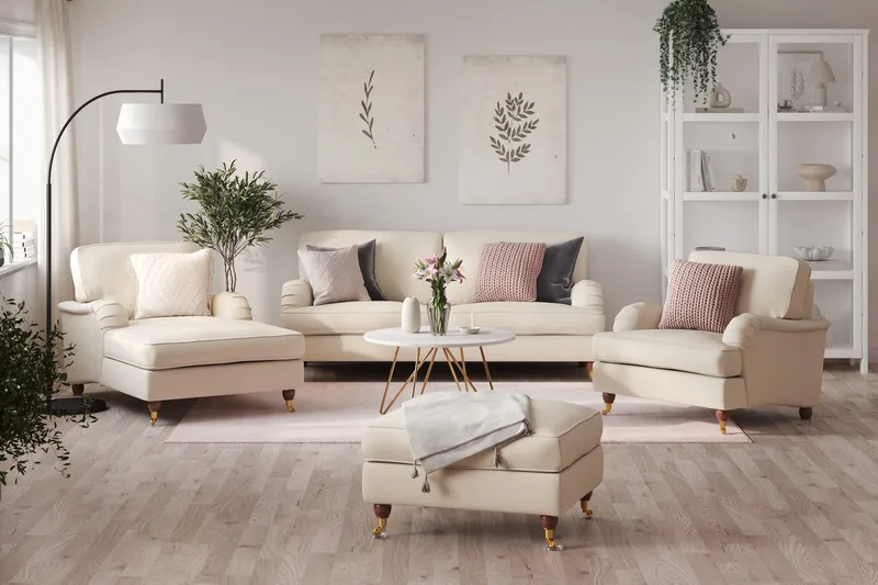 Howard Lyx Divanfåtölj - Beige - Möbler - Stolar & fåtöljer - Fåtölj - Schäslongfåtölj & divanfåtölj