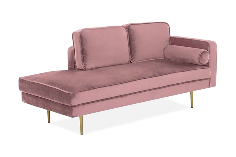 Llanfach Schäslong Höger Sammet - Rosa - Möbler - Stolar & fåtöljer - Fåtölj - Schäslongfåtölj & divanfåtölj