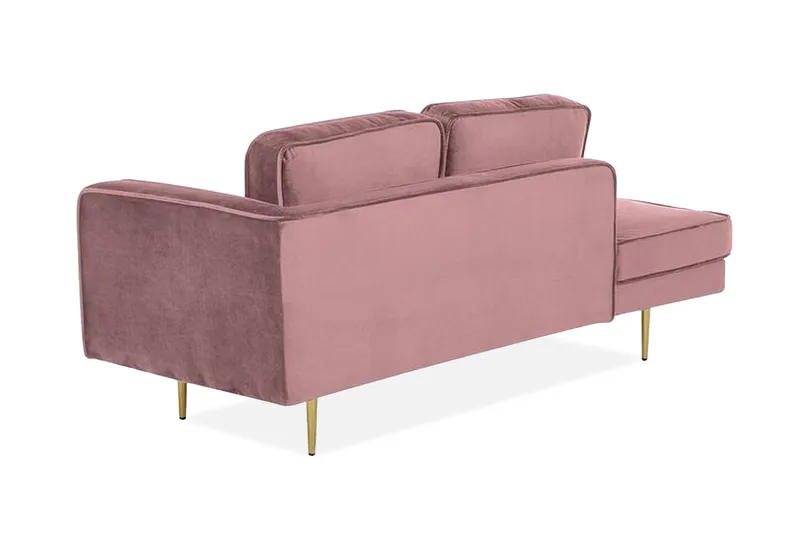 Llanfach Schäslong Höger Sammet - Rosa - Möbler - Stolar & fåtöljer - Fåtölj - Schäslongfåtölj & divanfåtölj