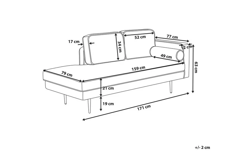 Llanfach Schäslong Höger Sammet - Rosa - Möbler - Stolar & fåtöljer - Fåtölj - Schäslongfåtölj & divanfåtölj