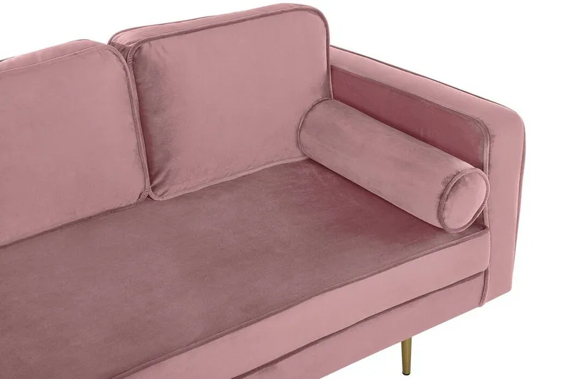 Llanfach Schäslong Höger Sammet - Rosa - Möbler - Stolar & fåtöljer - Fåtölj - Schäslongfåtölj & divanfåtölj