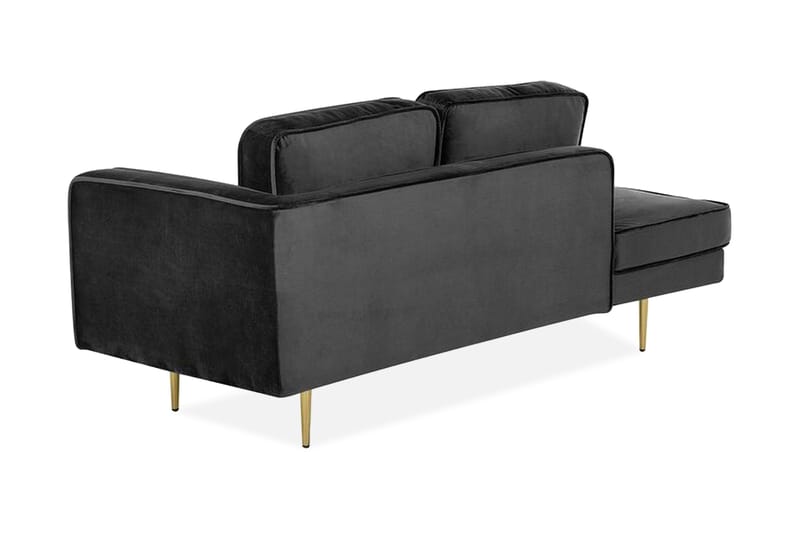 Llanfach Schäslong Höger Sammet - Svart - Möbler - Stolar & fåtöljer - Fåtölj - Schäslongfåtölj & divanfåtölj