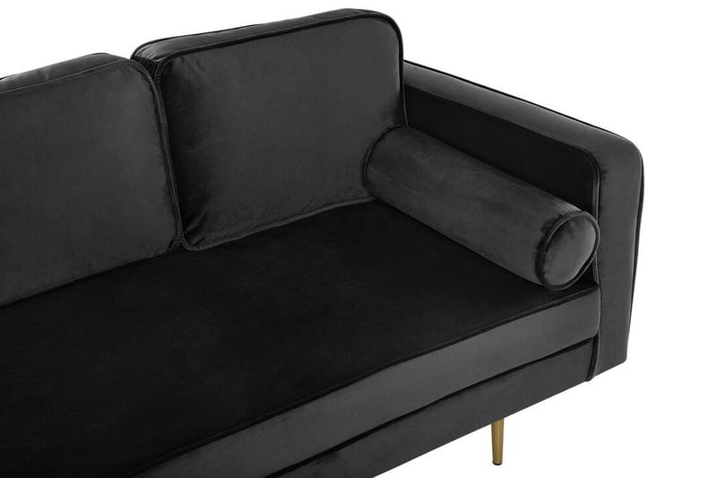 Llanfach Schäslong Höger Sammet - Svart - Möbler - Stolar & fåtöljer - Fåtölj - Schäslongfåtölj & divanfåtölj