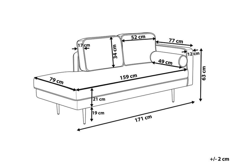 Llanfach Schäslong Höger Sammet - Svart - Möbler - Stolar & fåtöljer - Fåtölj - Schäslongfåtölj & divanfåtölj