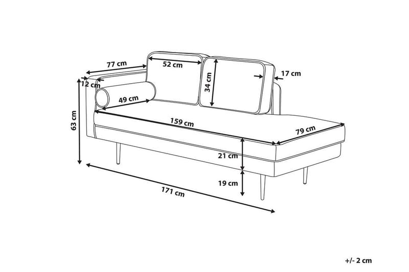 Llanfach Schäslong Vänster Sammet - Rosa - Möbler - Stolar & fåtöljer - Fåtölj - Schäslongfåtölj & divanfåtölj