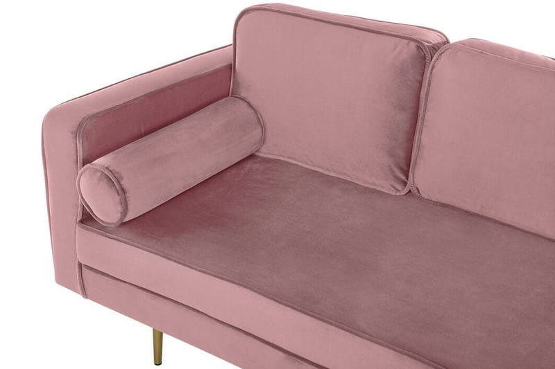 Llanfach Schäslong Vänster Sammet - Rosa - Möbler - Stolar & fåtöljer - Fåtölj - Schäslongfåtölj & divanfåtölj