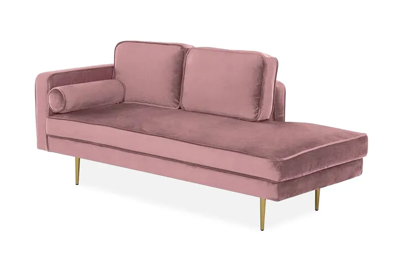 Llanfach Schäslong Vänster Sammet, Rosa