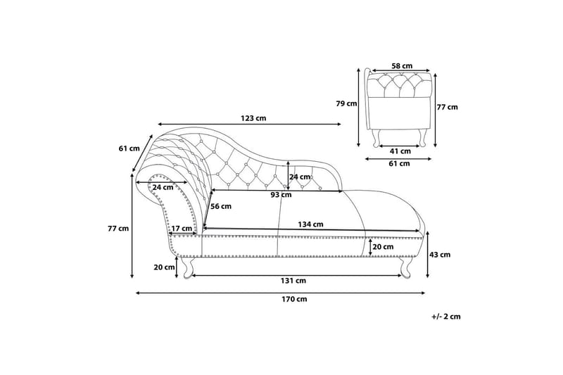 Nimes Schäslong - Grön - Möbler - Stolar & fåtöljer - Fåtölj - Schäslongfåtölj & divanfåtölj