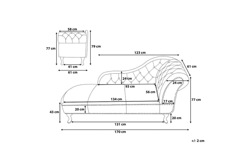 Nimes Schäslong - Svart - Möbler - Stolar & fåtöljer - Fåtölj - Schäslongfåtölj & divanfåtölj