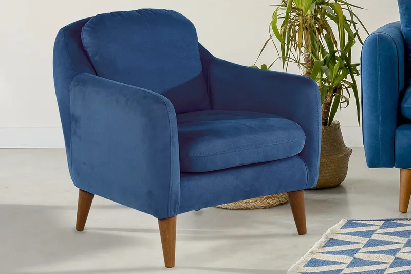 Sheku Fåtölj med Armstöd - Blå - Möbler - Stolar & fåtöljer - Fåtölj