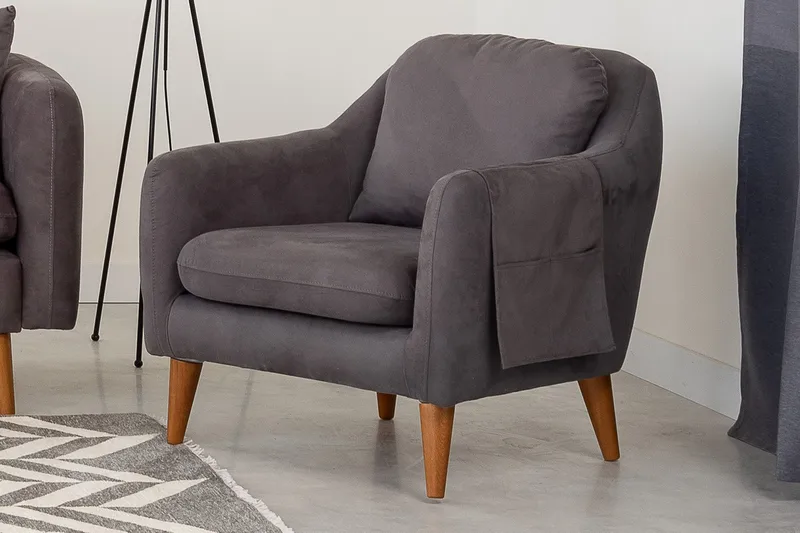 Sheku Fåtölj med Armstöd - Grå - Möbler - Stolar & fåtöljer - Fåtölj