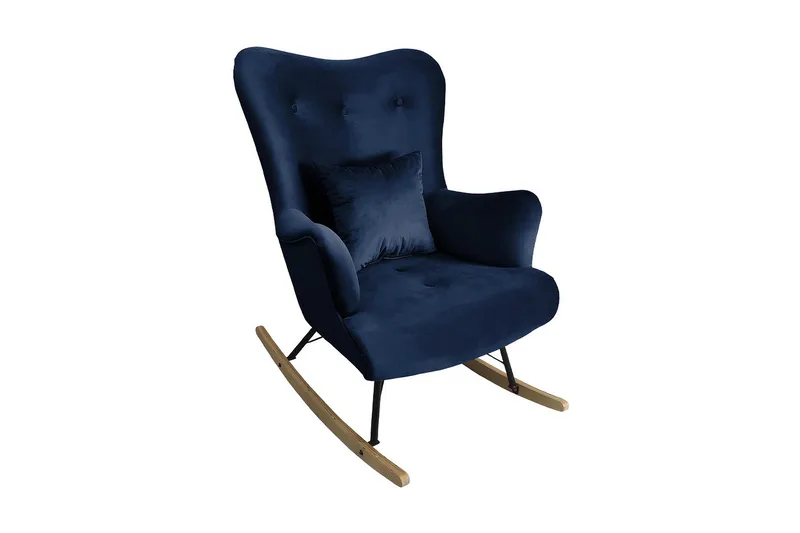 Skandynawski Fåtölj, Sammet/Blå