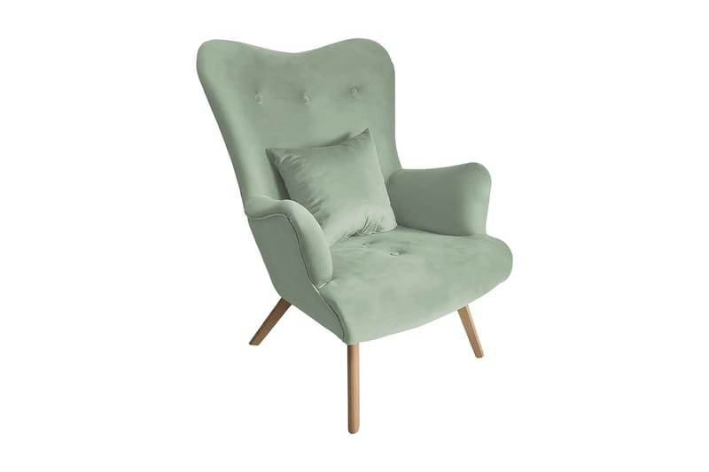 Skandynawski Fåtölj, Sammet/Grön