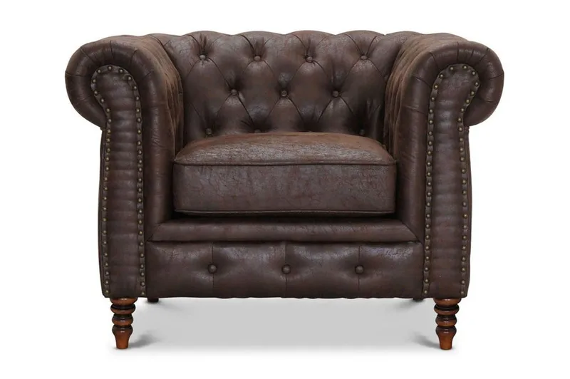 Cambridge Fåtölj - Tyg vintage brun - Möbler - Stolar & fåtöljer - Fåtölj - Skinnfåtölj & läderfåtölj