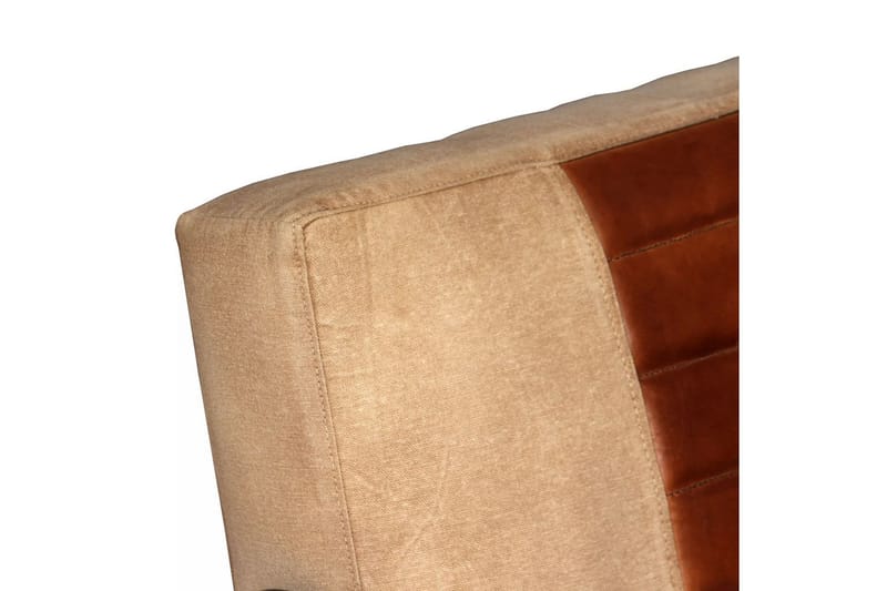 Loungefåtölj brun äkta getskinn och kanvas - Brun - Skinnfåtölj & läderfåtölj - Fåtölj