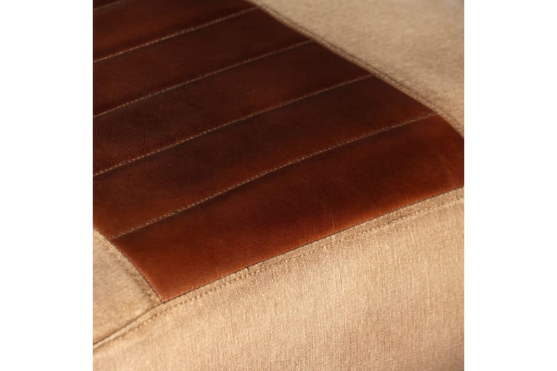 Loungefåtölj brun äkta getskinn och kanvas - Brun - Fåtölj - Skinnfåtölj & läderfåtölj