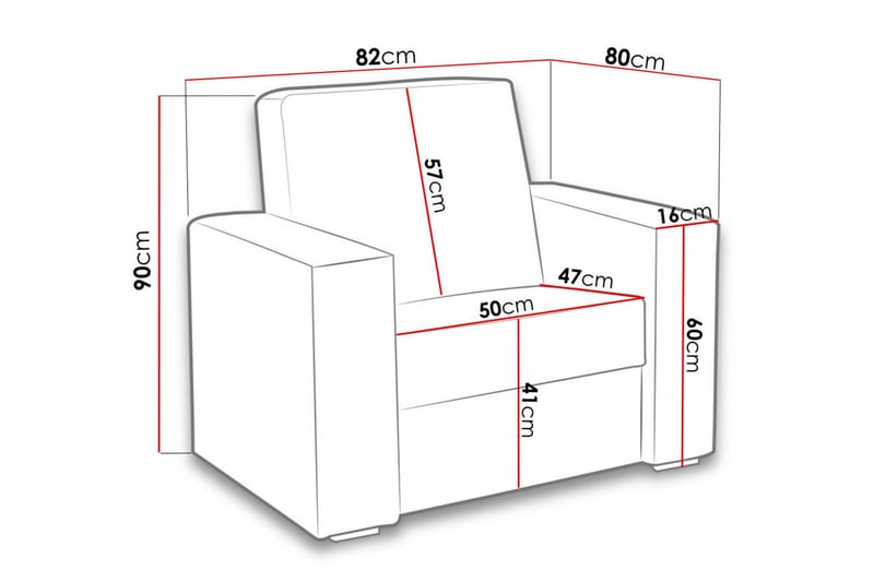 Lux Fåtölj 82x82x90 cm - Grå - Möbler - Stolar & fåtöljer - Fåtölj