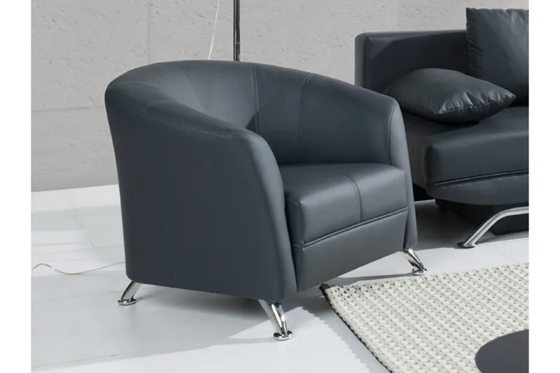 Olier Fåtölj 86x77x68 cm - Svart/Grå - Möbler - Stolar & fåtöljer - Fåtölj - Skinnfåtölj & läderfåtölj