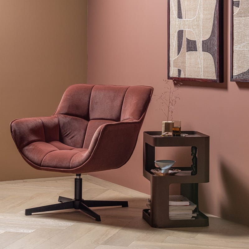 Snurrfåtölj Wibo - Vinröd - Möbler - Stolar & fåtöljer - Fåtölj - Seniorfåtölj