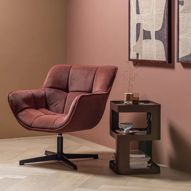 Snurrfåtölj Wibo - Vinröd - Möbler - Stolar & fåtöljer - Fåtölj