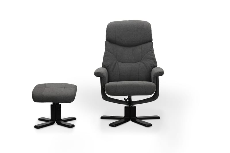 Sunar Fåtölj - Mörkgrå - Möbler - Stolar & fåtöljer - Fåtölj - Fåtölj med fotpall