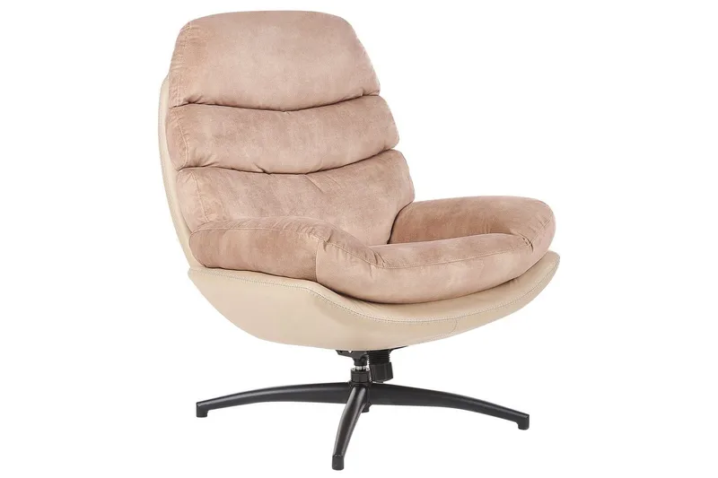 Svängbar fåtölj Eide - Beige, svart - Möbler - Stolar & fåtöljer - Fåtölj - Fåtölj utan armstöd