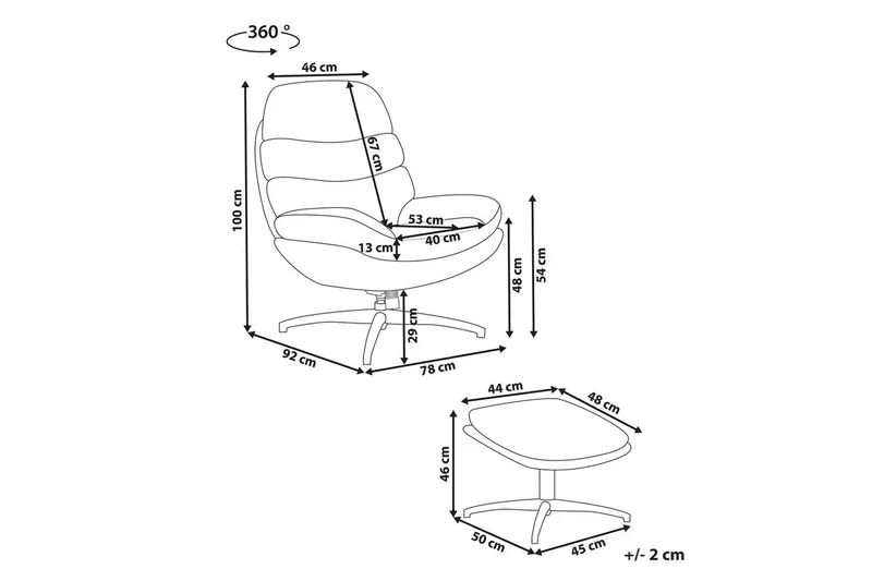 Svängbar fåtölj Eide - Beige, svart - Möbler - Stolar & fåtöljer - Fåtölj - Fåtölj utan armstöd