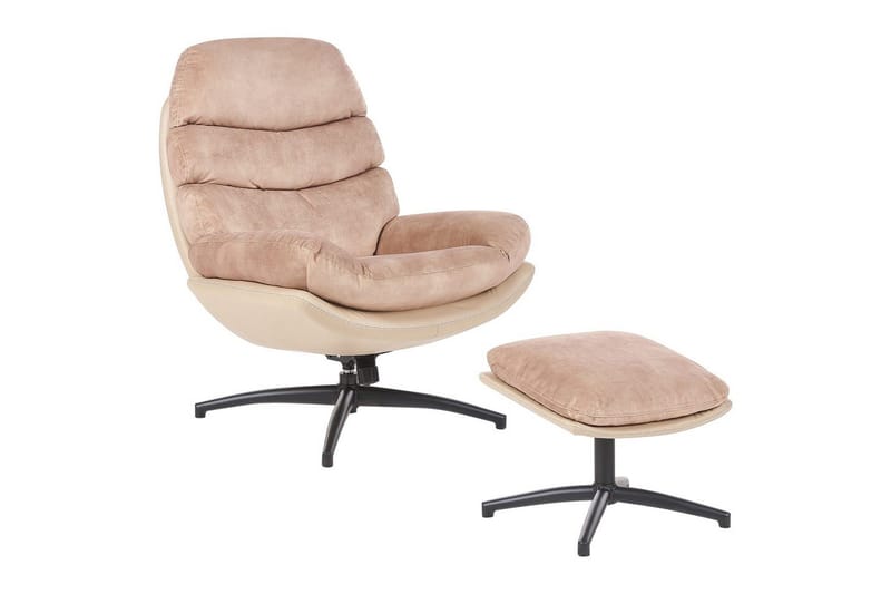 Svängbar fåtölj Eide, Beige, svart