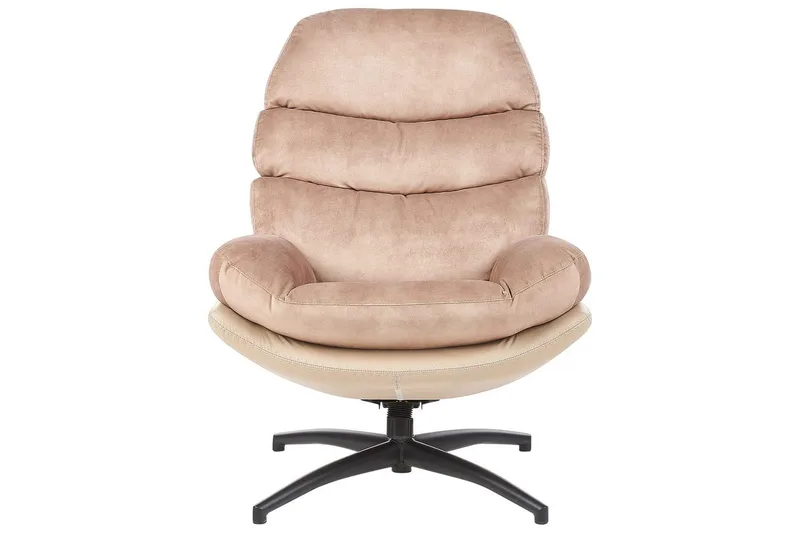 Svängbar fåtölj Eide - Beige, svart - Möbler - Stolar & fåtöljer - Fåtölj - Fåtölj utan armstöd