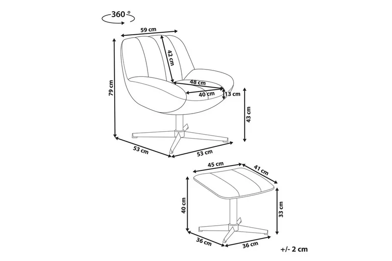 Svängbar fåtölj Lia - Beige, svart - Möbler - Stolar & fåtöljer - Fåtölj - Fåtölj utan armstöd