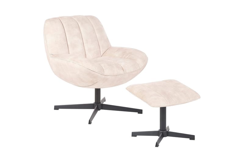 Svängbar fåtölj Lia - Beige, svart - Möbler - Stolar & fåtöljer - Fåtölj - Fåtölj utan armstöd
