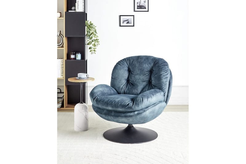 Svängbar fåtölj Nolvik - Blå, Svart - Möbler - Stolar & fåtöljer - Fåtölj - Fåtölj utan armstöd