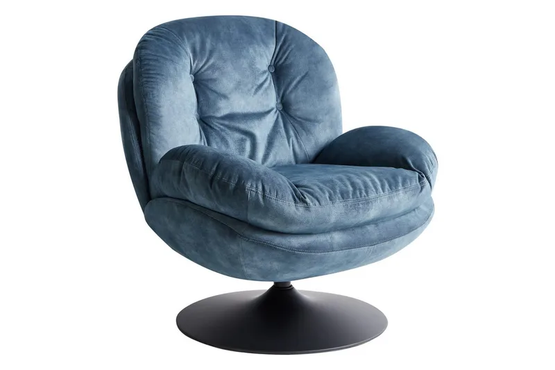 Svängbar fåtölj Nolvik, Blå, Svart