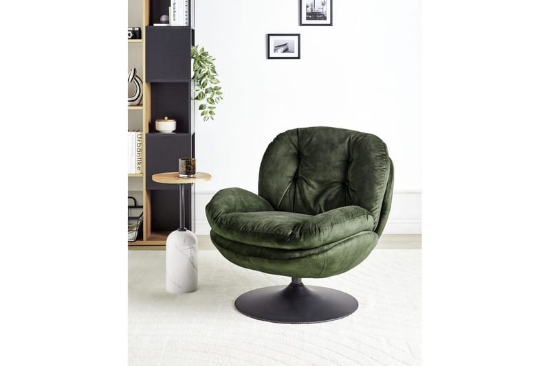 Svängbar fåtölj Nolvik - Grön, Svart - Möbler - Stolar & fåtöljer - Fåtölj - Fåtölj utan armstöd