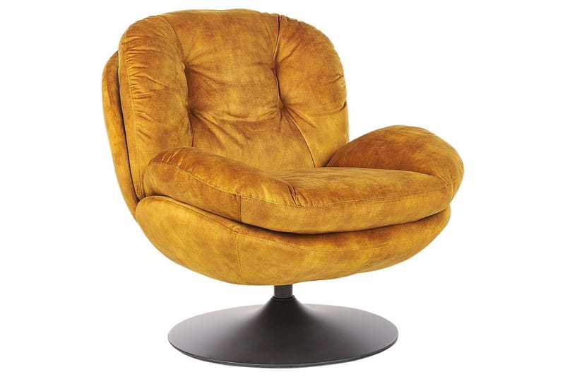 Svängbar fåtölj Nolvik - Gul, Svart - Möbler - Stolar & fåtöljer - Fåtölj - Fåtölj utan armstöd