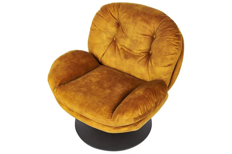 Svängbar fåtölj Nolvik - Gul, Svart - Möbler - Stolar & fåtöljer - Fåtölj - Fåtölj utan armstöd