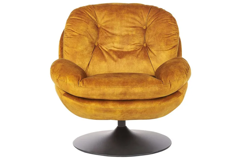 Svängbar fåtölj Nolvik - Gul, Svart - Möbler - Stolar & fåtöljer - Fåtölj - Fåtölj utan armstöd