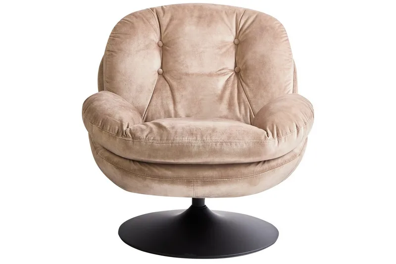 Svängbar fåtölj Nolvik - Sandbeige, svart - Möbler - Stolar & fåtöljer - Fåtölj - Fåtölj utan armstöd